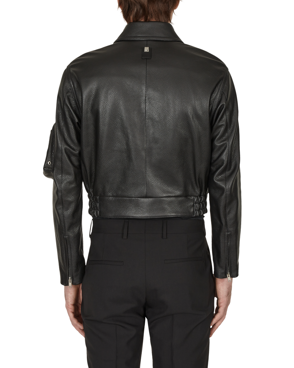 BLACK LEATHER POLICE JACKET