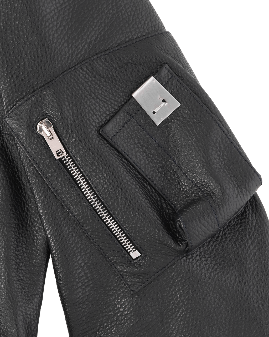 BLACK LEATHER POLICE JACKET