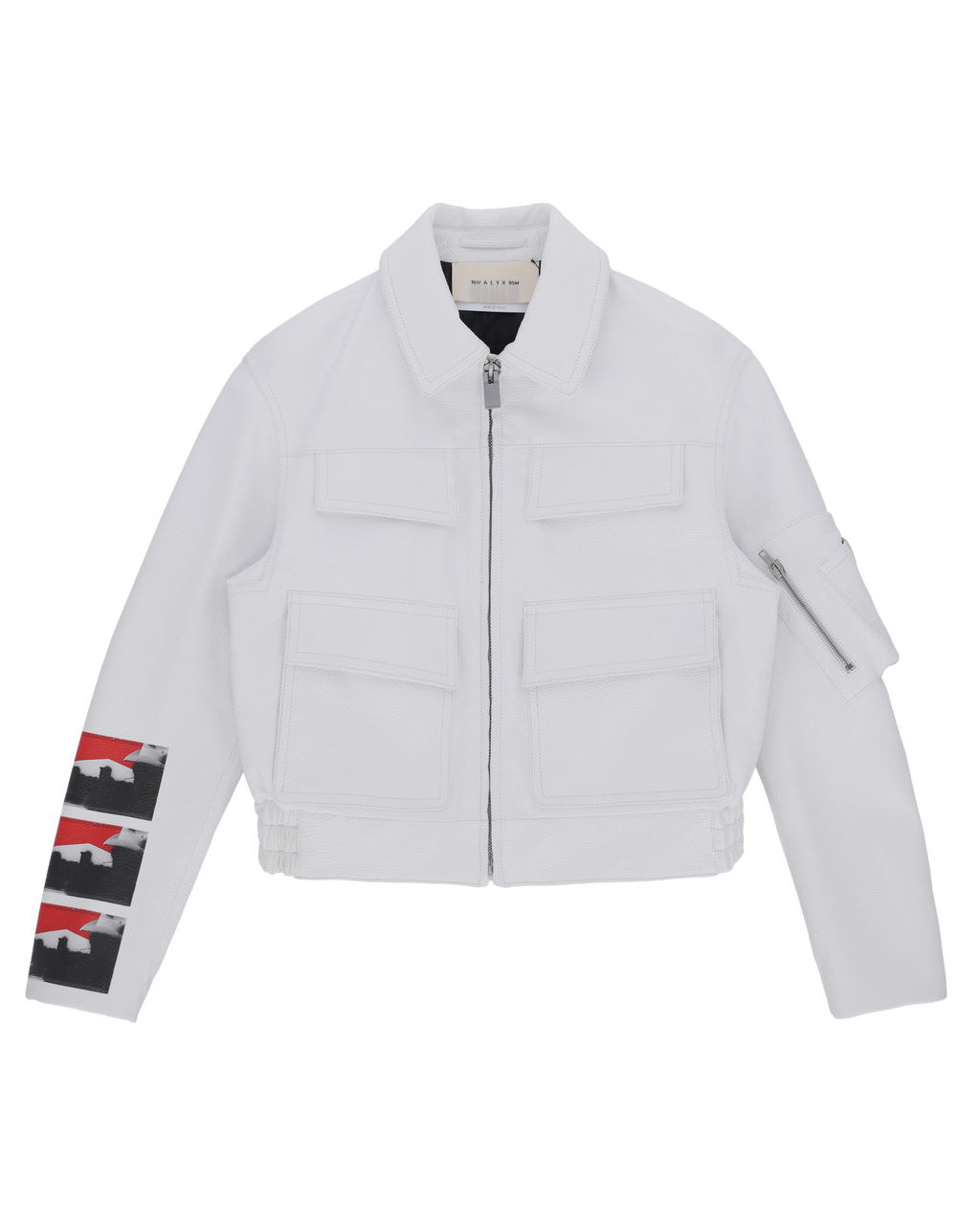 MARK FLOOD WHITE LEATHER POLICE JACKET