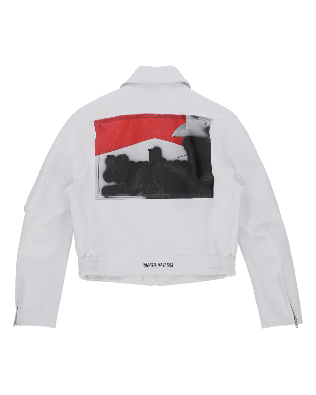 MARK FLOOD WHITE LEATHER POLICE JACKET
