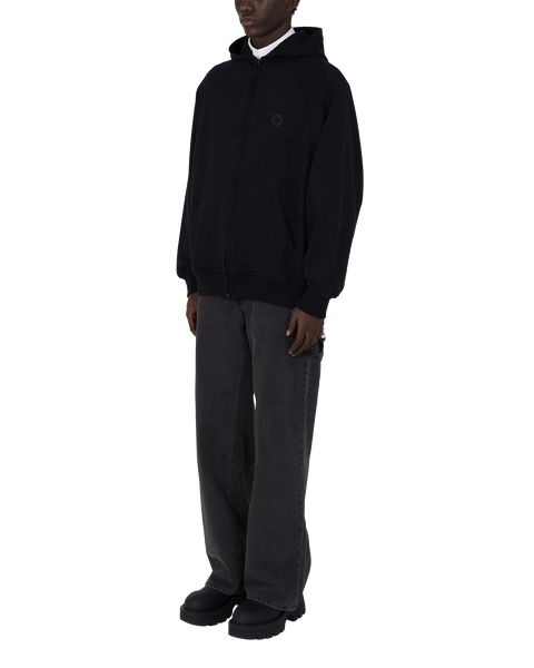 1017 ALYX 9SM | BLACK OVERSIZED ZIP-UP HOODIE | SWEATSHIRTS