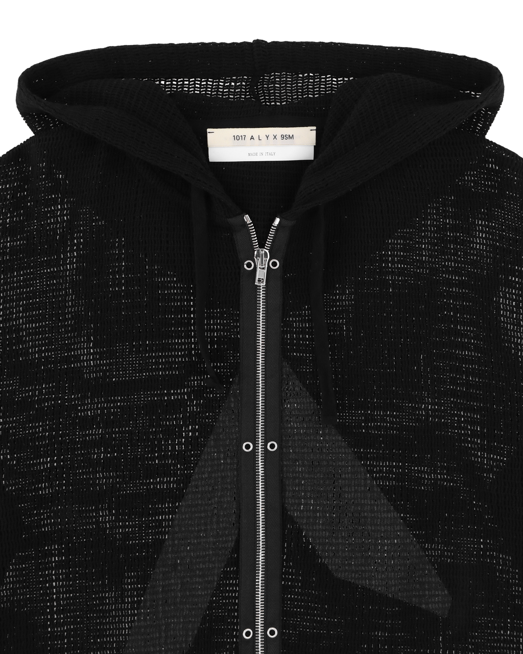 ZIP-UP MESH HOODED L/S TOP