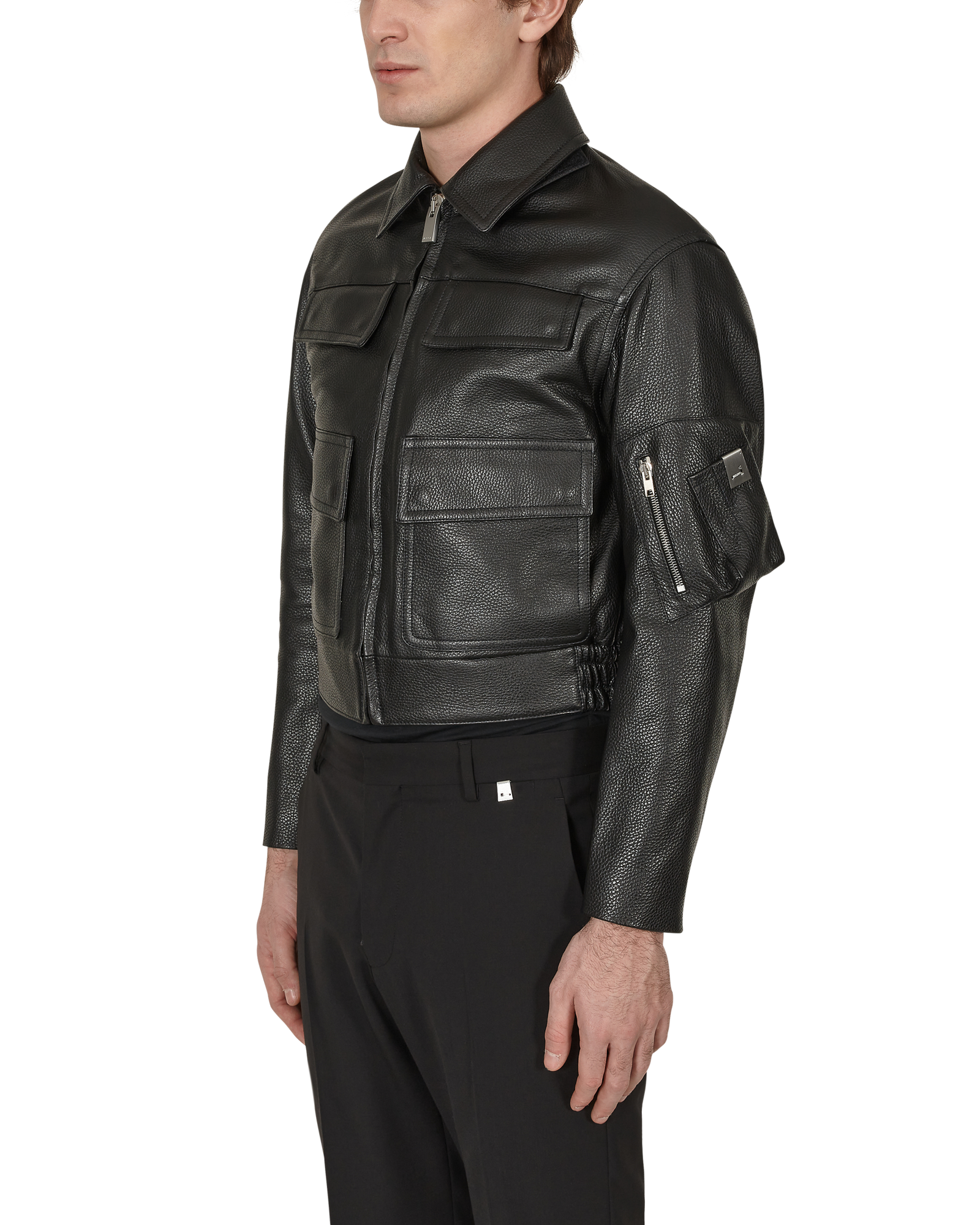 1017 ALYX 9SM BLACK LEATHER POLICE JACKET OUTERWEAR