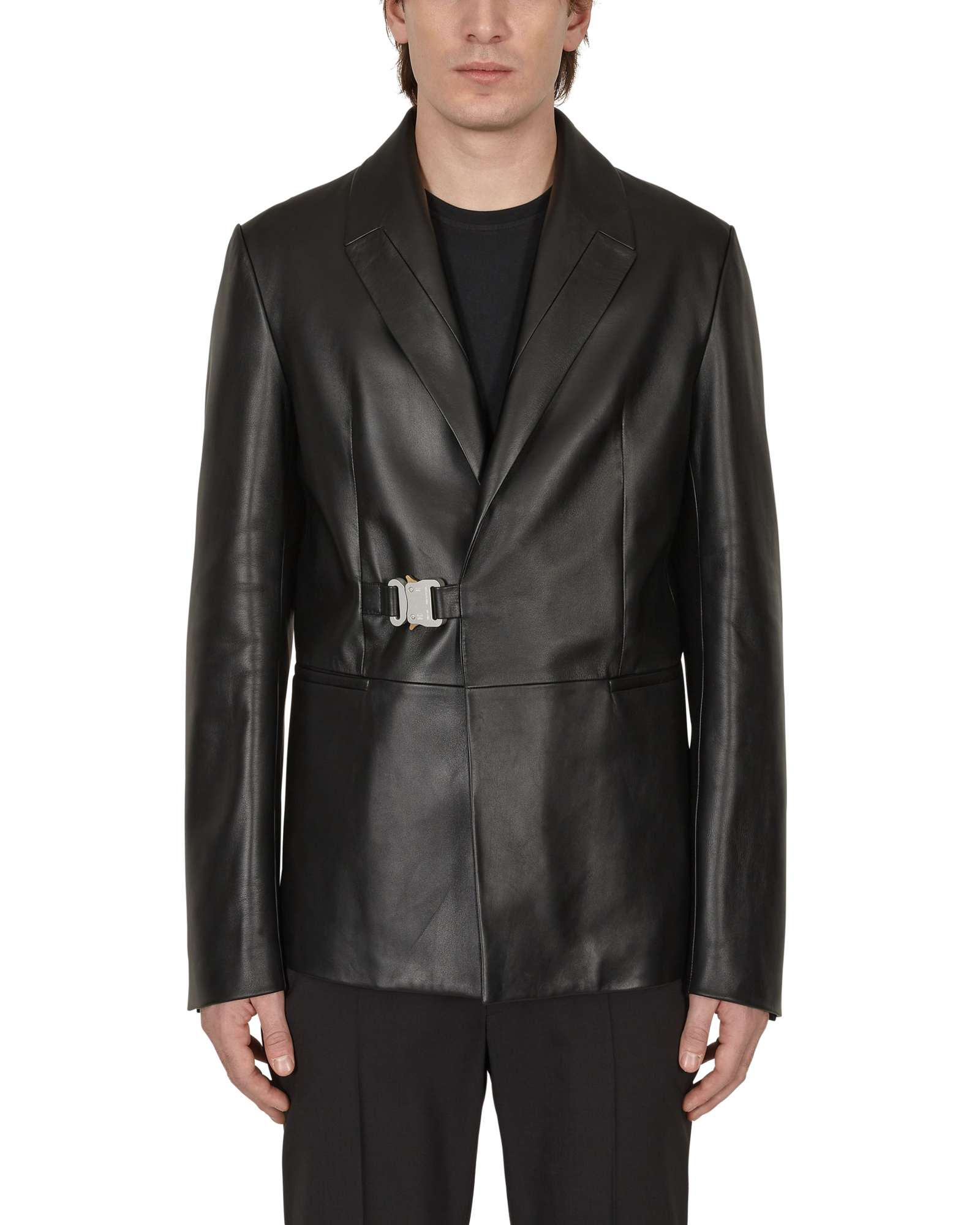 LEATHER BUCKLE BLAZER