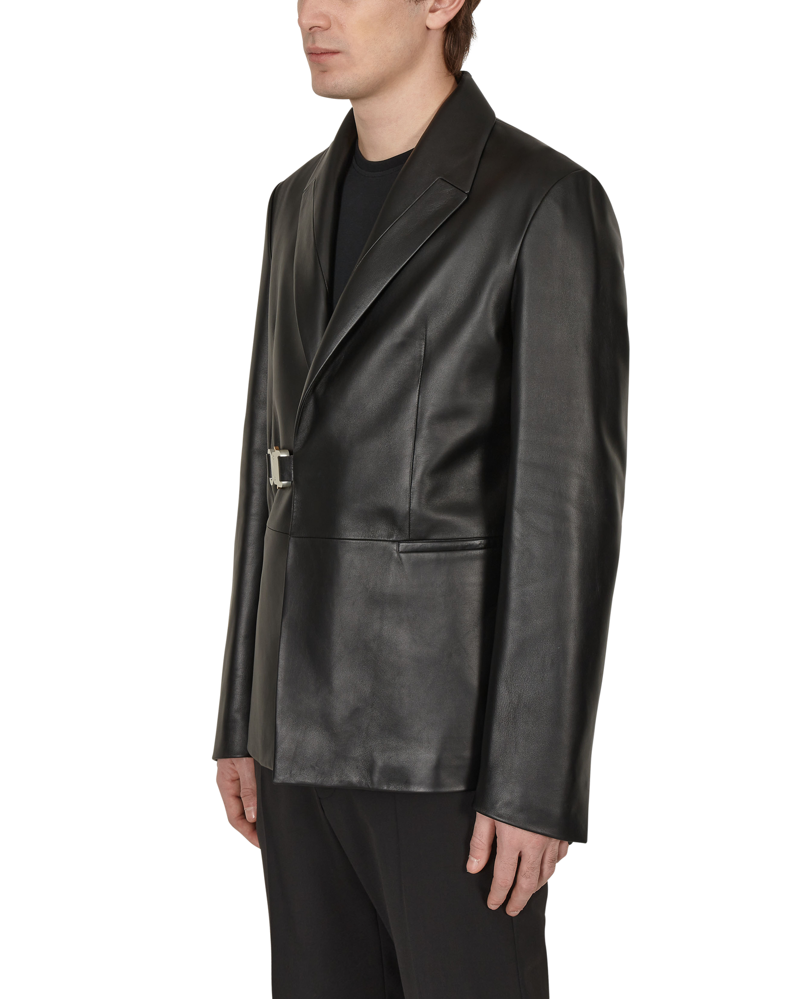 LEATHER BUCKLE BLAZER