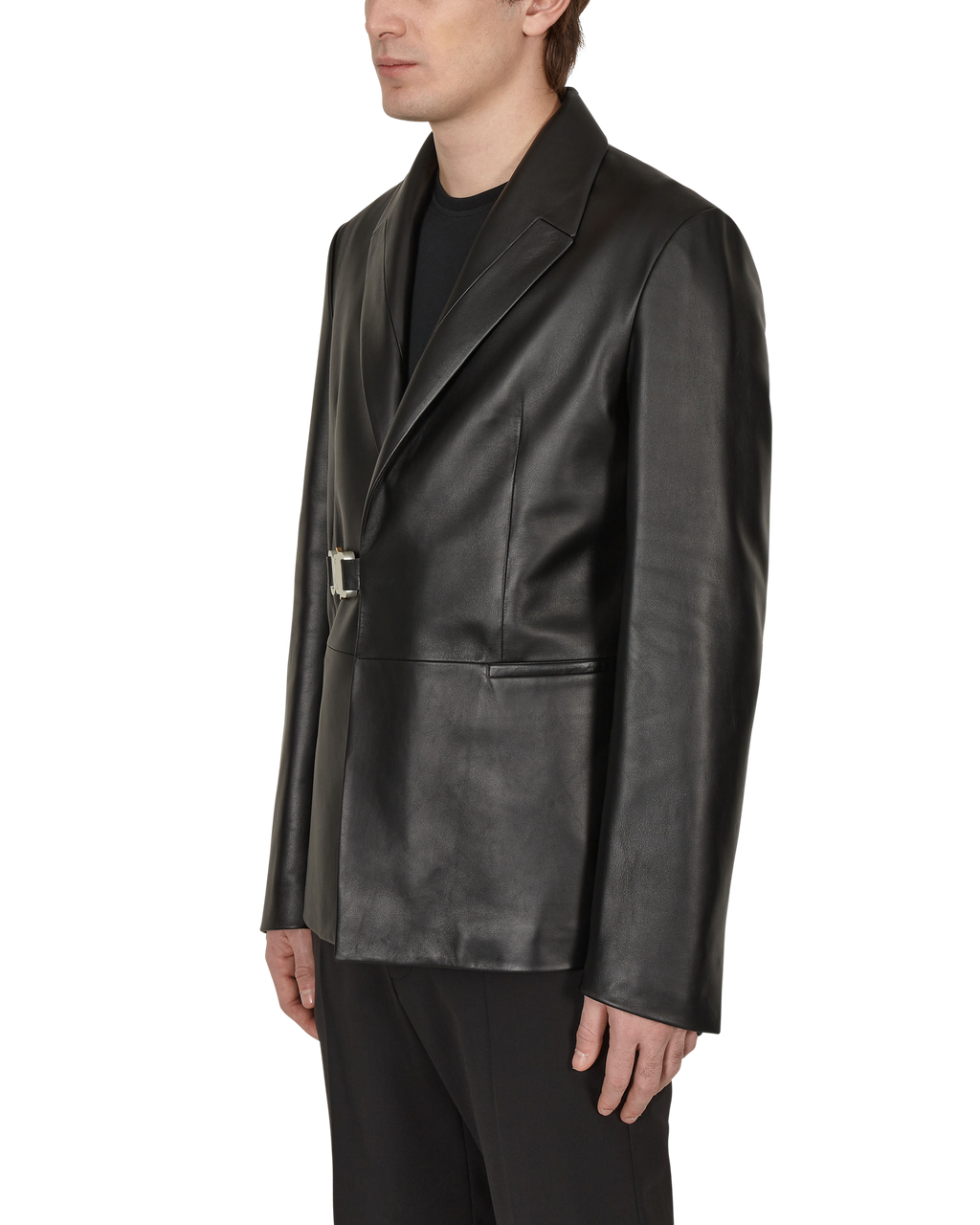 LEATHER BUCKLE BLAZER