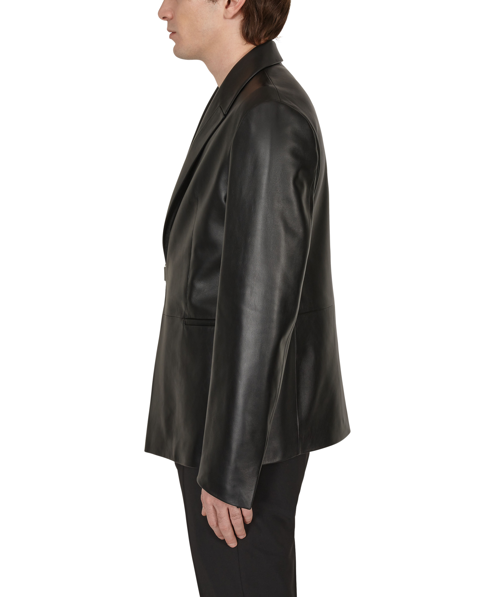 LEATHER BUCKLE BLAZER