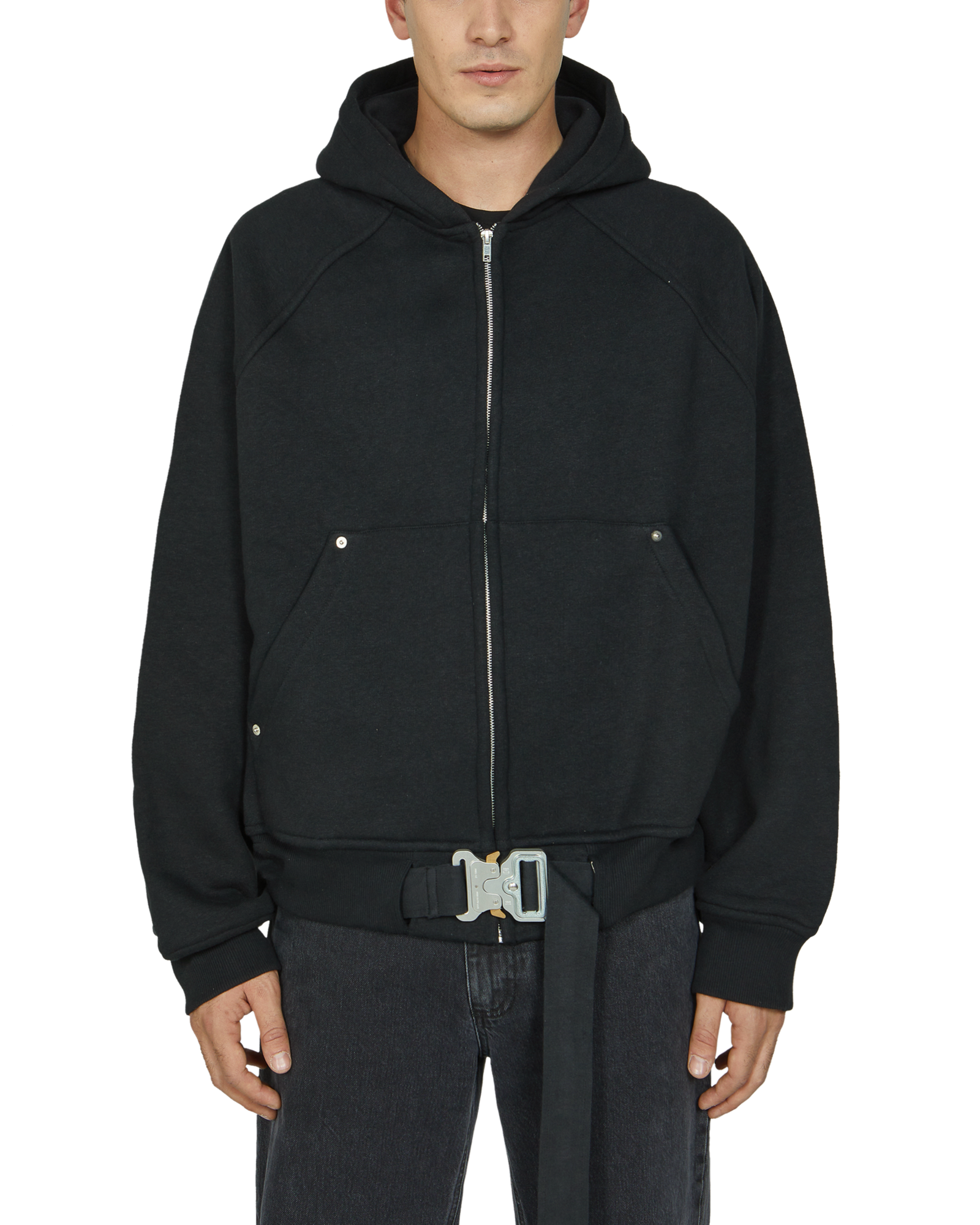 BELTED BUCKLE ZIP HOODIE