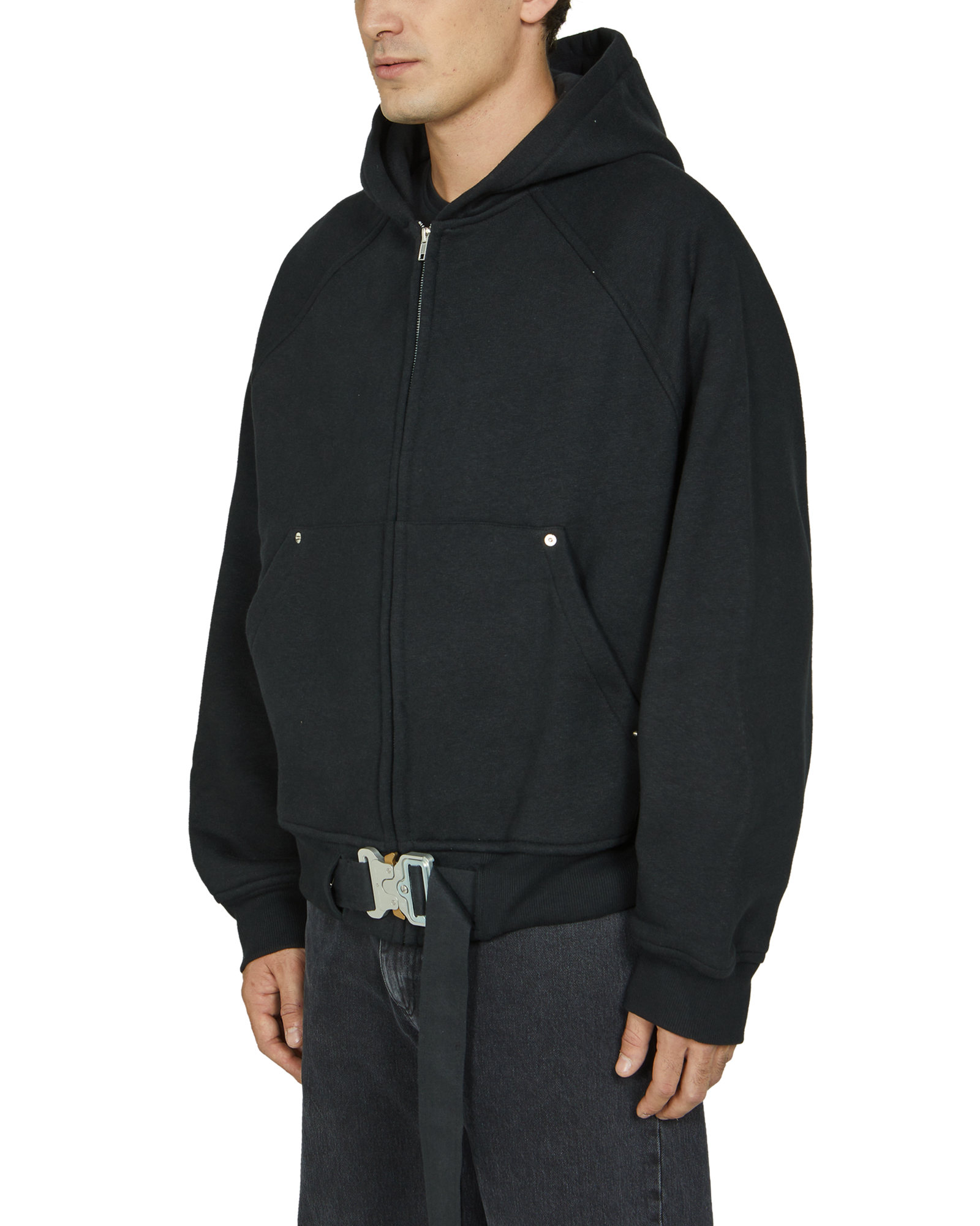 BELTED BUCKLE ZIP HOODIE