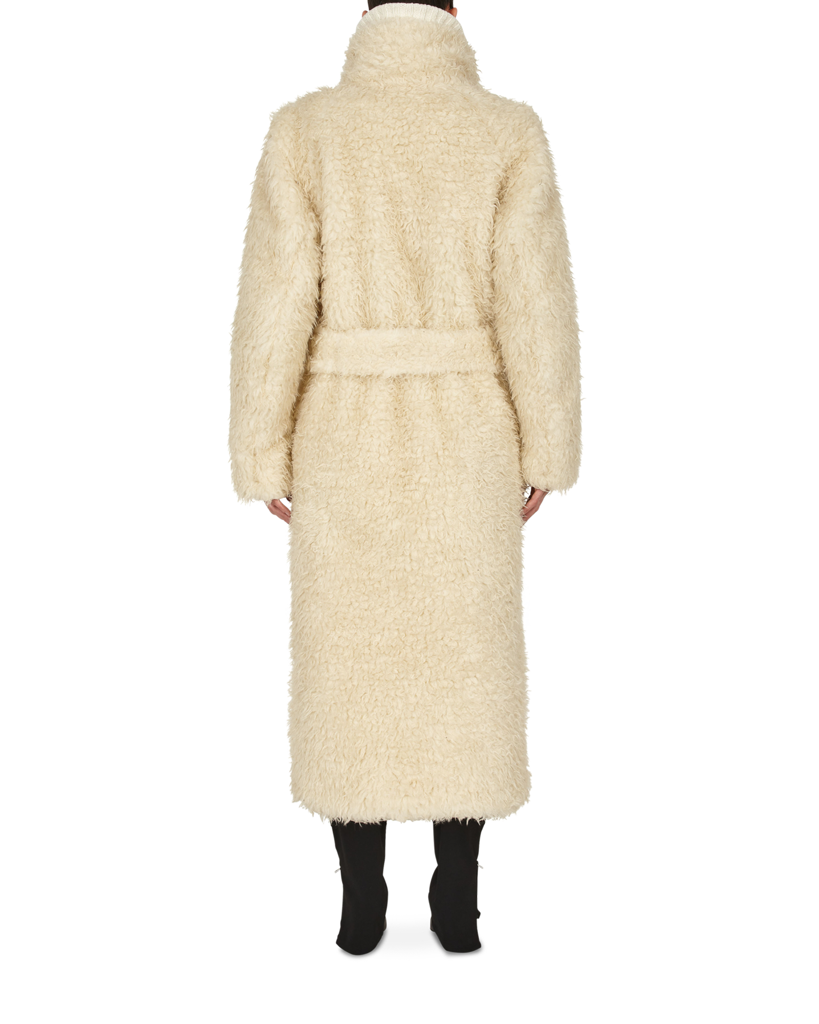 POLAR COAT WITH KNIT COLLAR