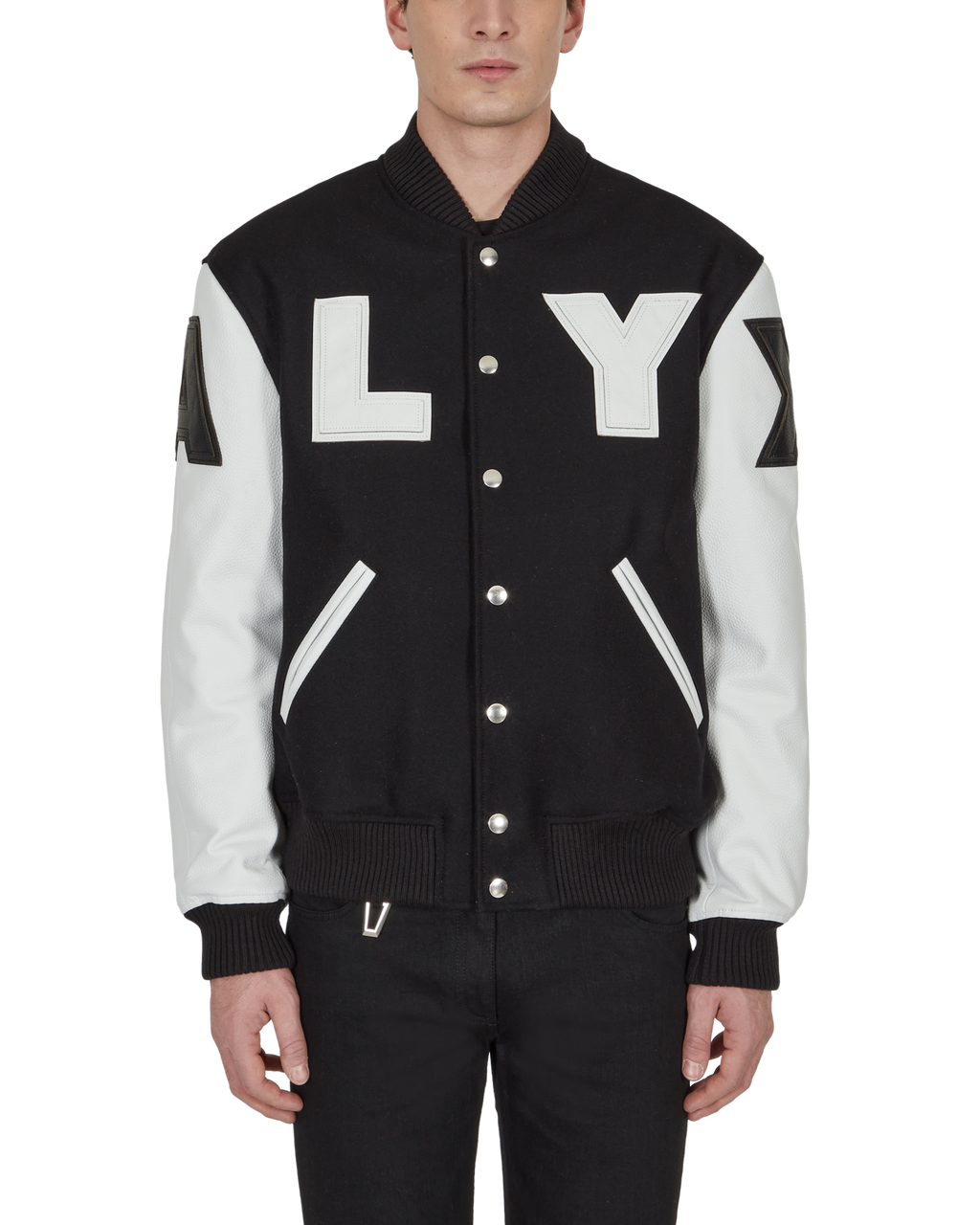 Off-white Black Logo Patch Varsity Jacket