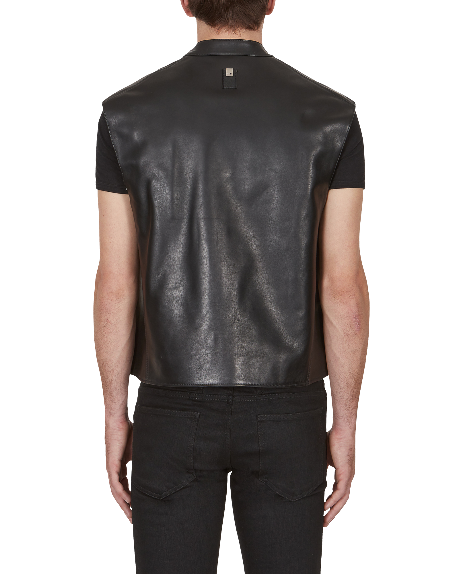 LEATHER LOGO RACER VEST