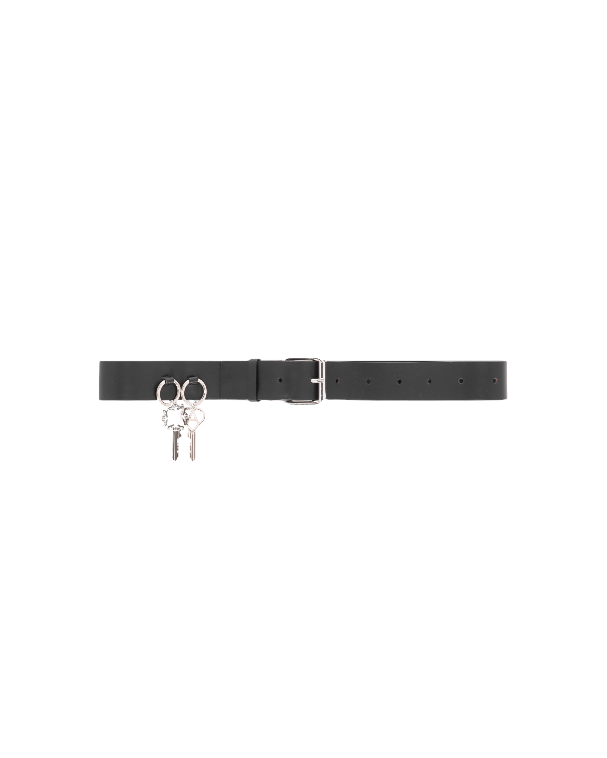 LEATHER BELT WITH KEY CHARMS