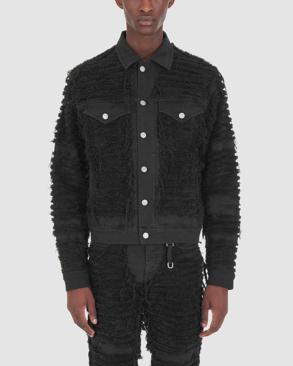 DENIM JACKET BLACKMEANS WITHOUT STUDS