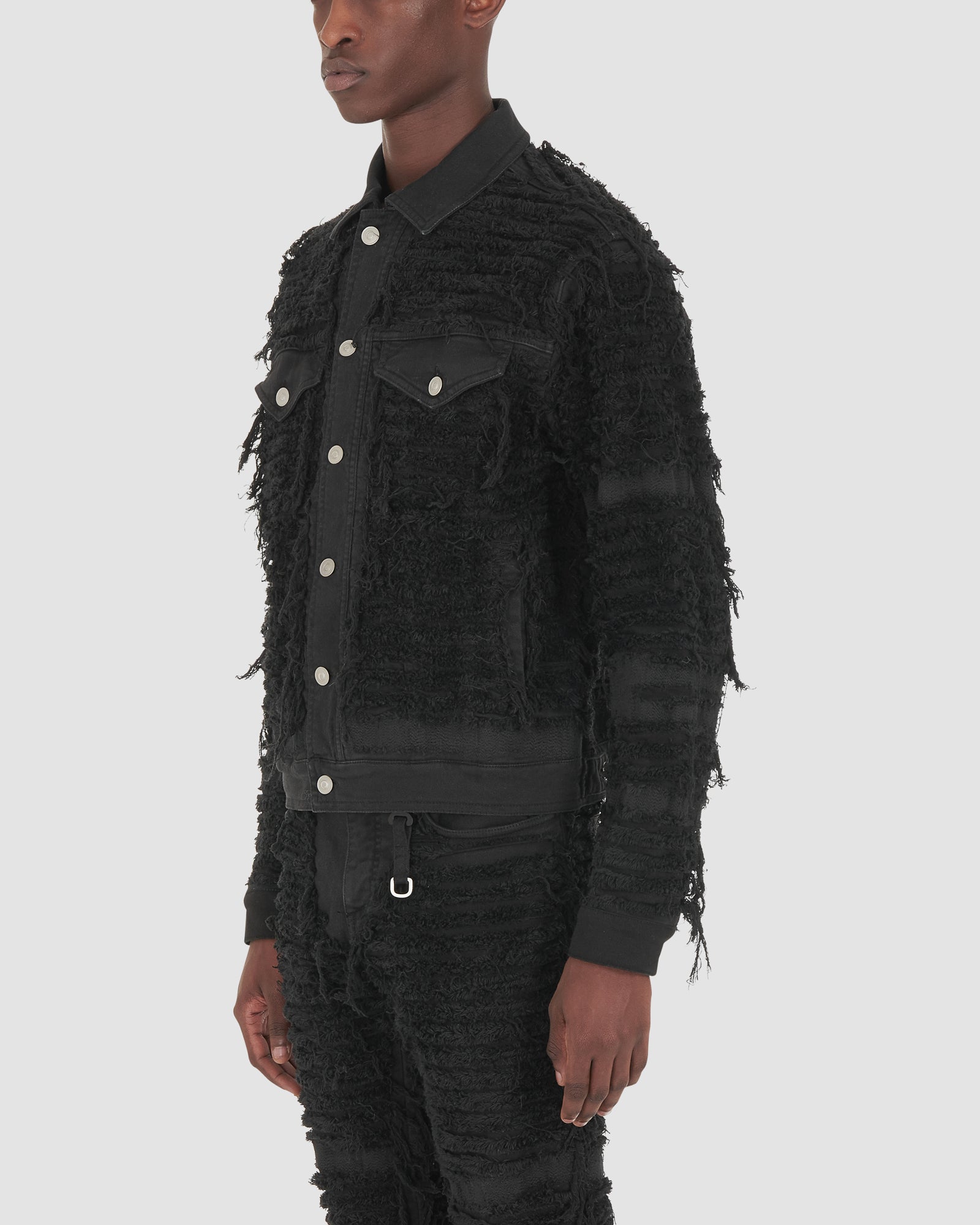 DENIM JACKET BLACKMEANS WITHOUT STUDS